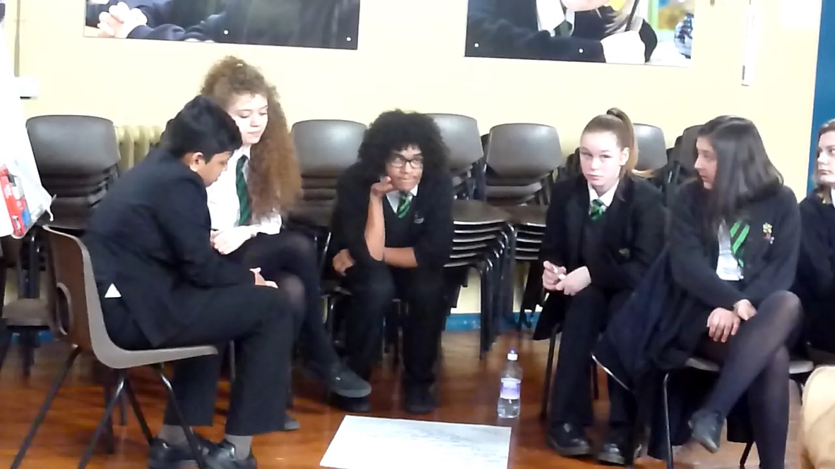 Pupils taking part in a classroom forced marriage workshop